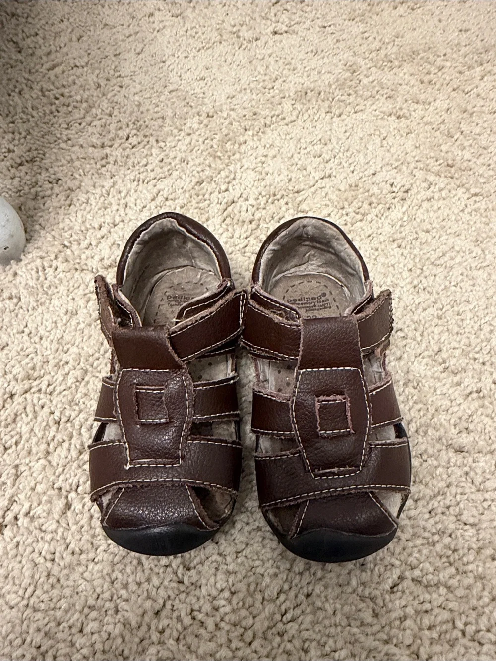Pediped Grip and Go Brown Leather Sandals